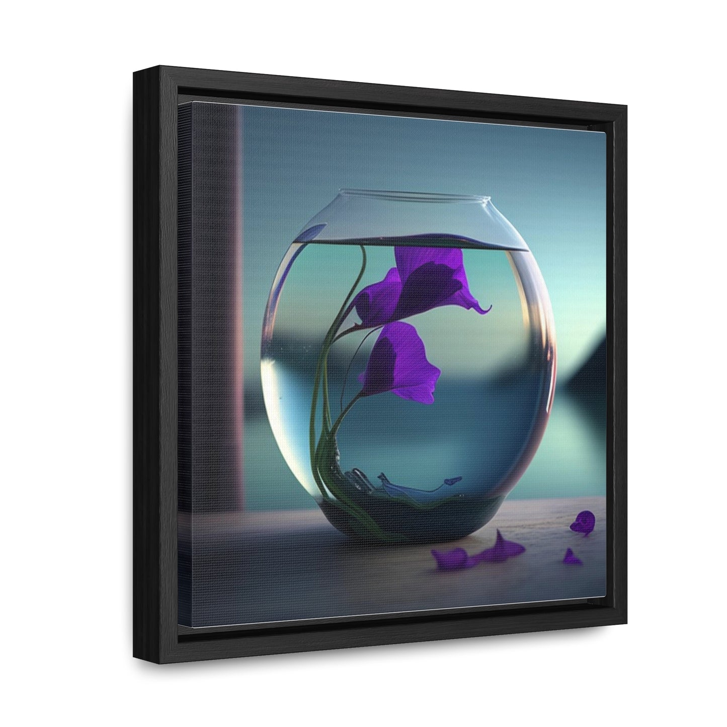 Gallery Canvas Wraps, Square Frame Purple Sweet pea in a vase 2