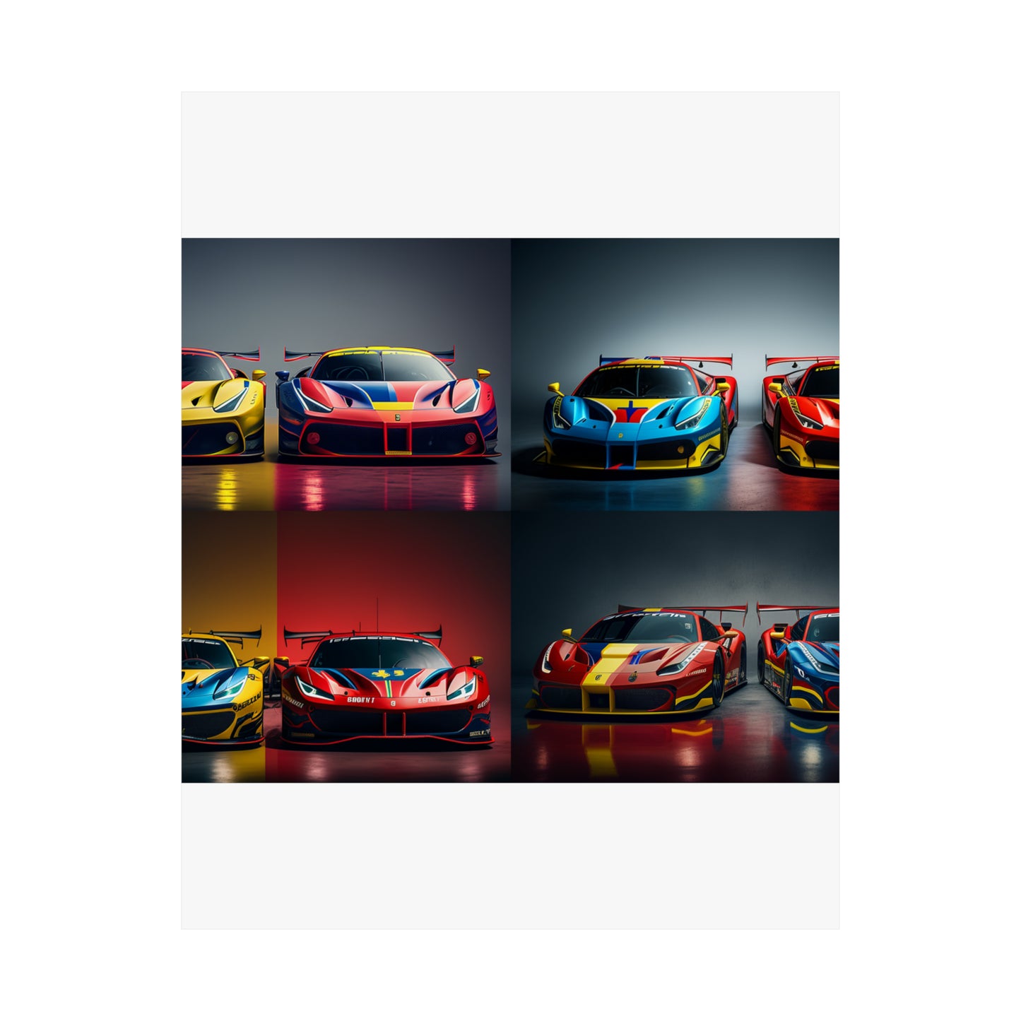 Premium Matte Vertical Posters Ferrari Red Blue 5