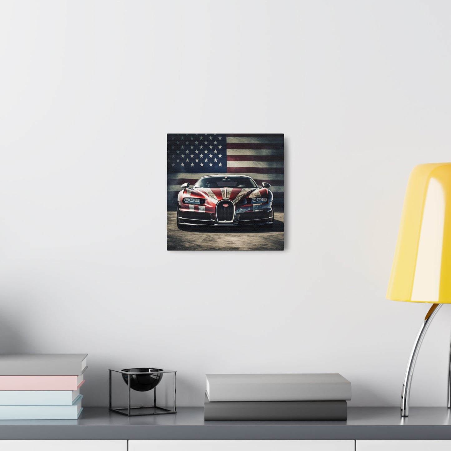 Canvas Gallery Wraps American Flag Background Bugatti 3