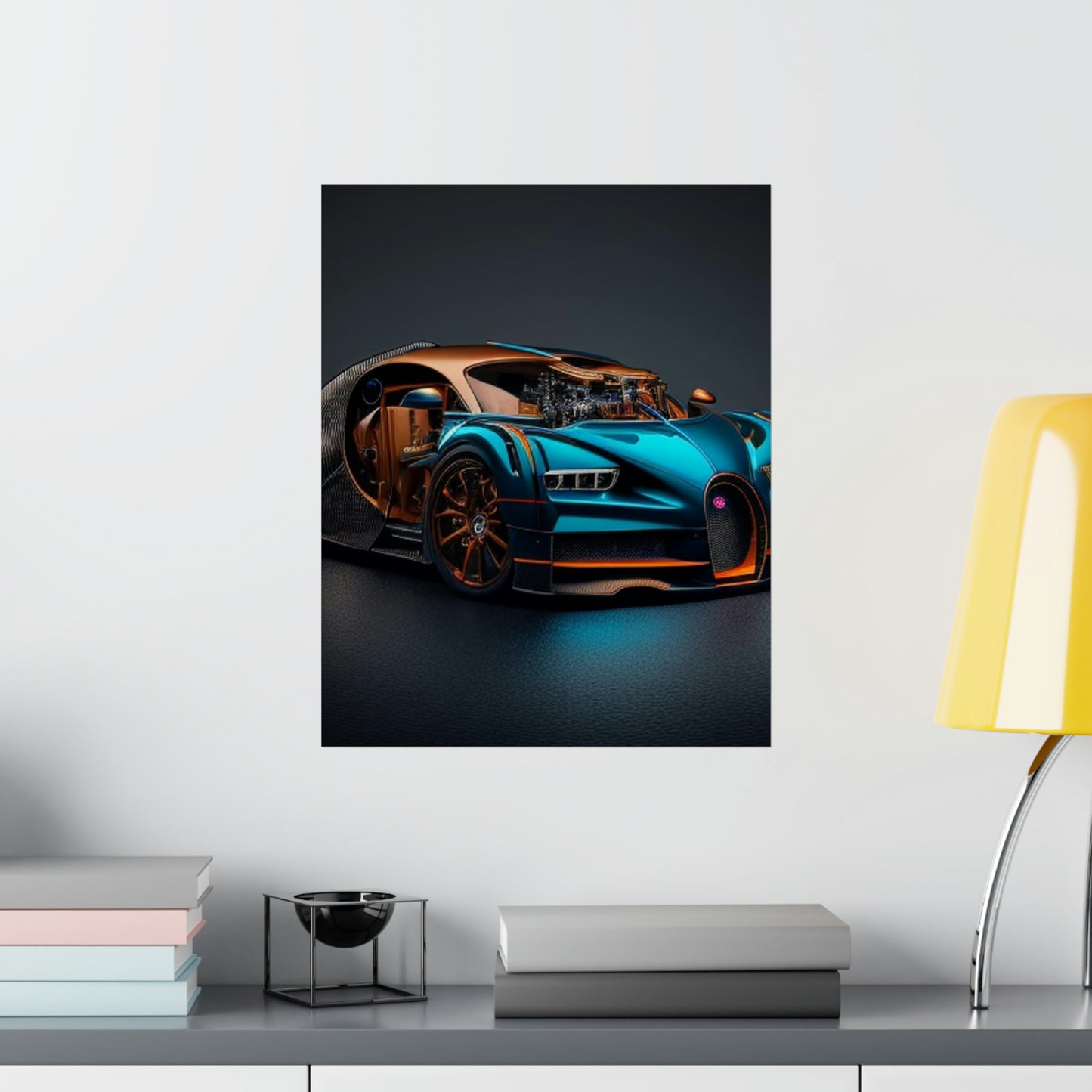 Premium Matte Vertical Posters Bugatti Blue 4