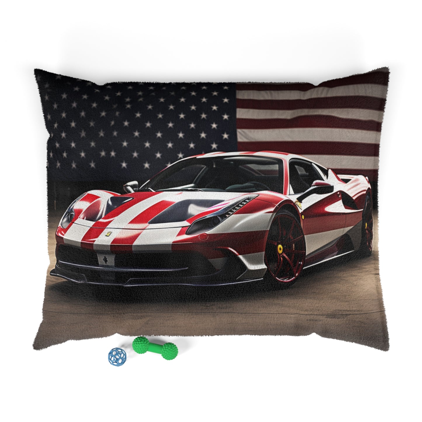 Pet Bed American Flag Background Ferrari 2