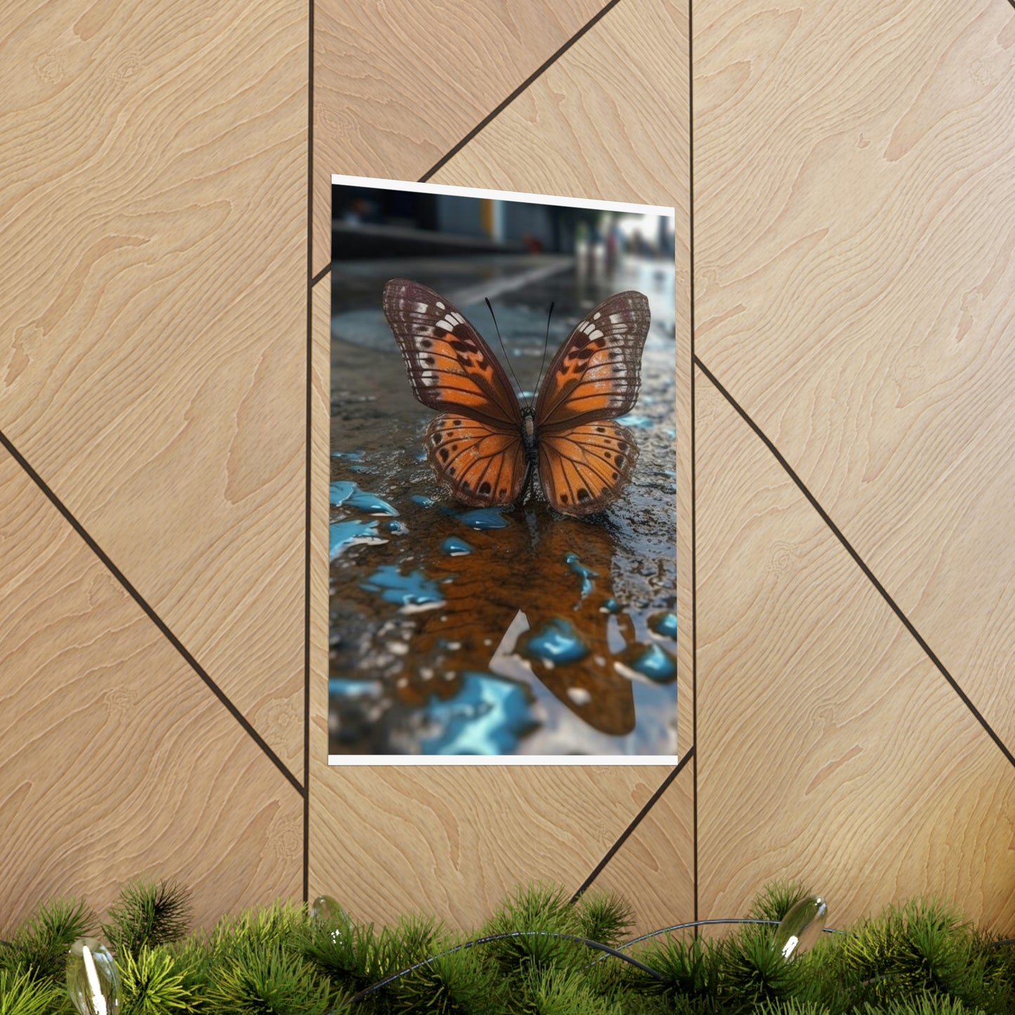 Premium Matte Vertical Posters Water Butterfly Street 2