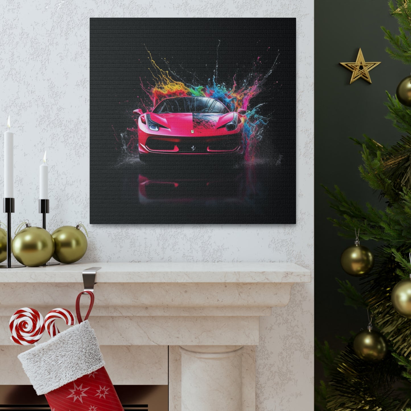 Canvas Gallery Wraps Ferrari Water Splash 2