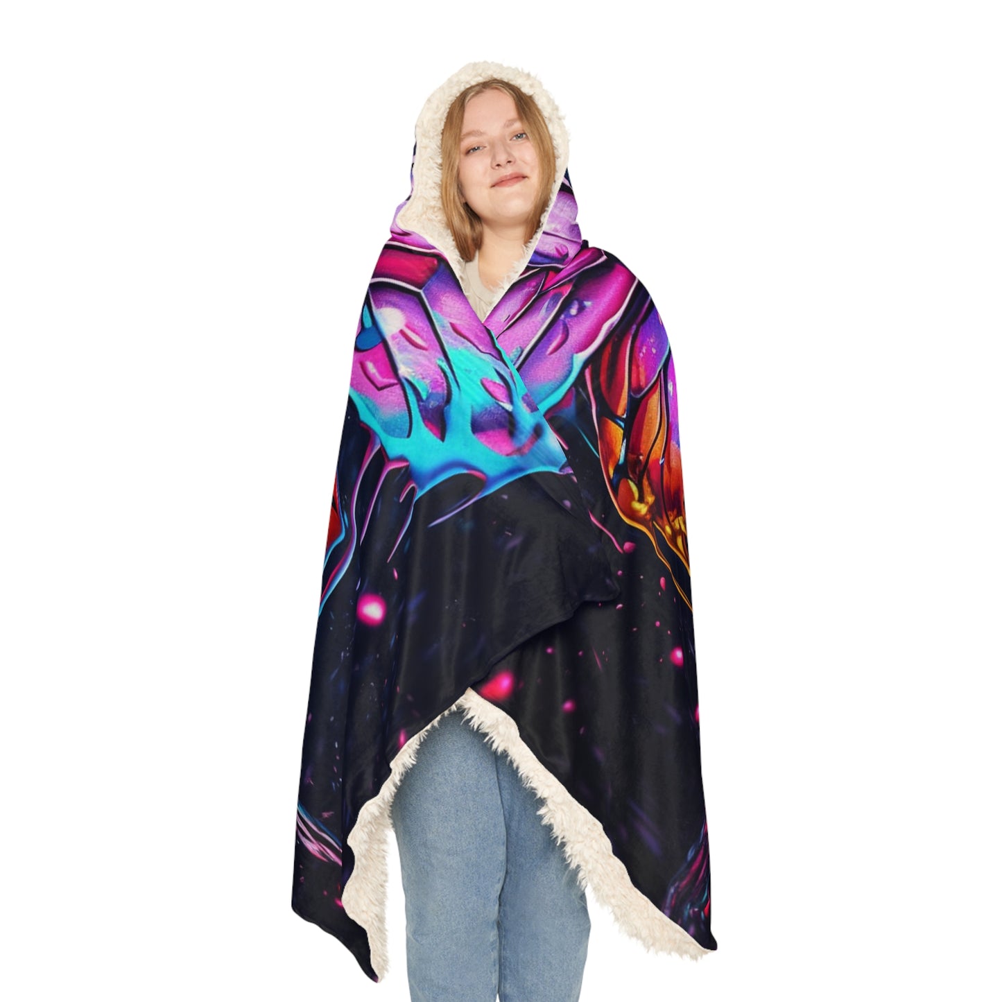 Snuggle Hooded Blanket Pink Butterfly Flair 2