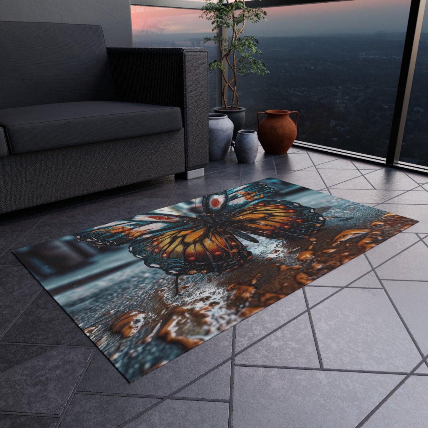 Outdoor Rug  Water Butterfly Street 3