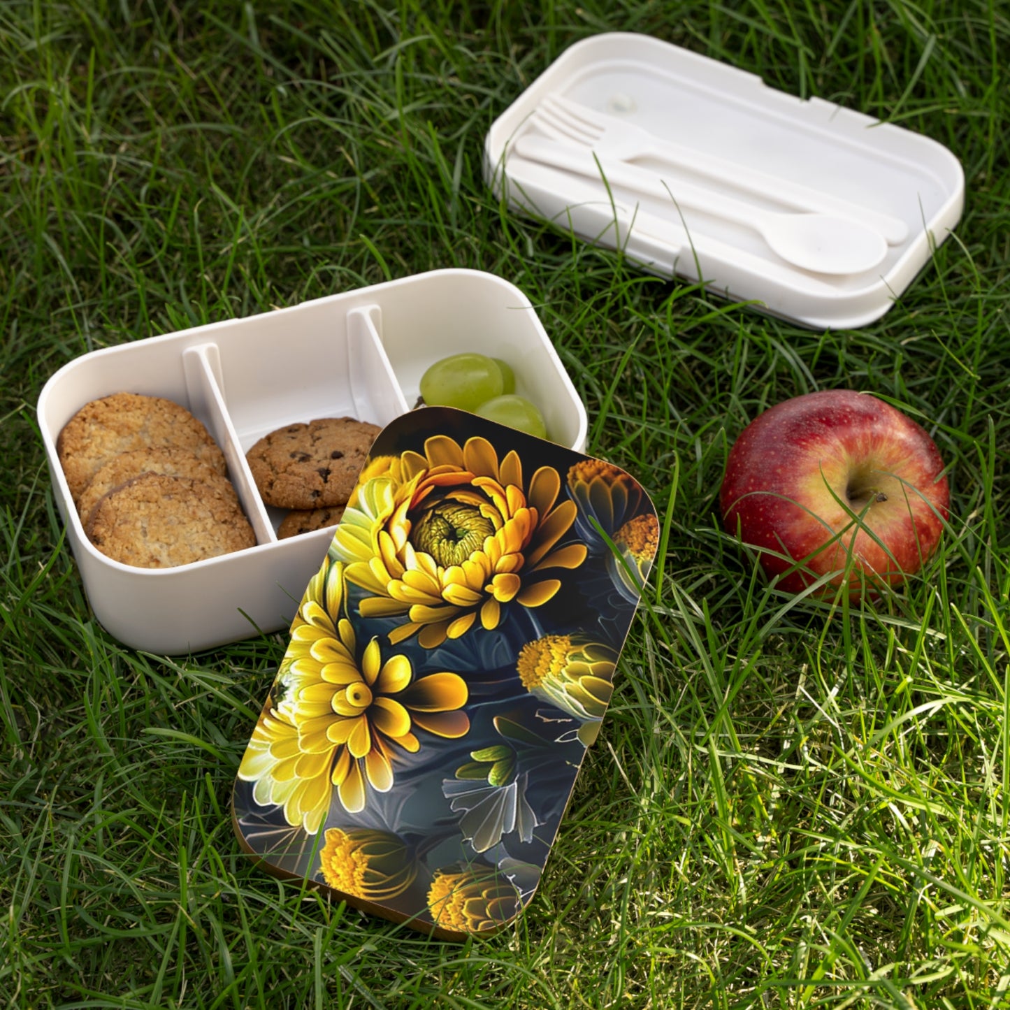 Bento Lunch Box Yellow Hermosas Flores Amarillas 4