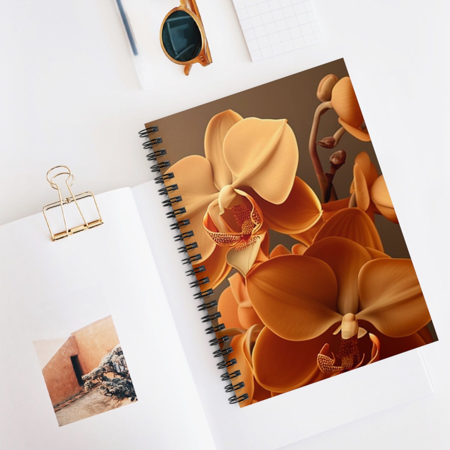 Spiral Notebook - Ruled Line orchid pedals 4