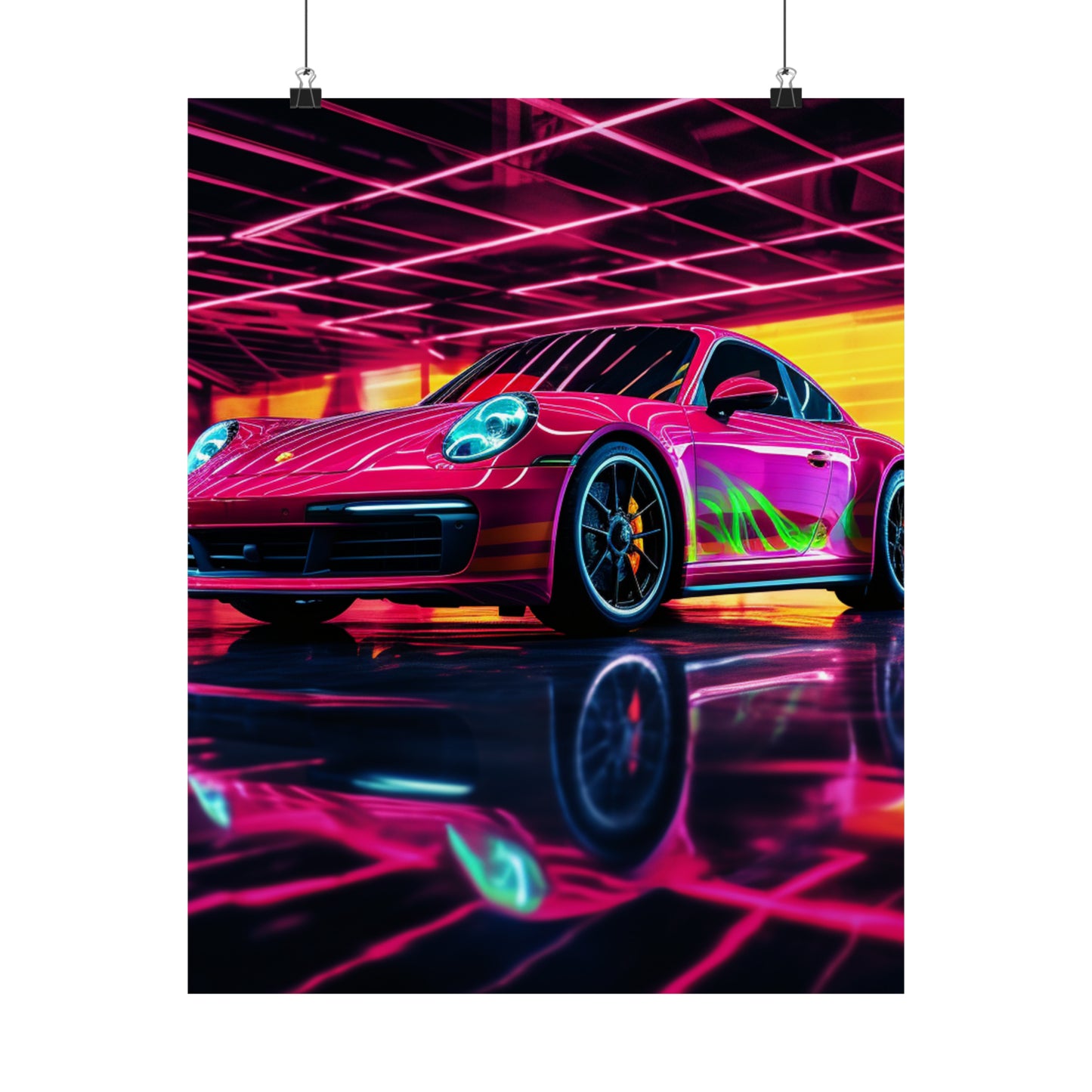 Premium Matte Vertical Posters Macro Porsche 3