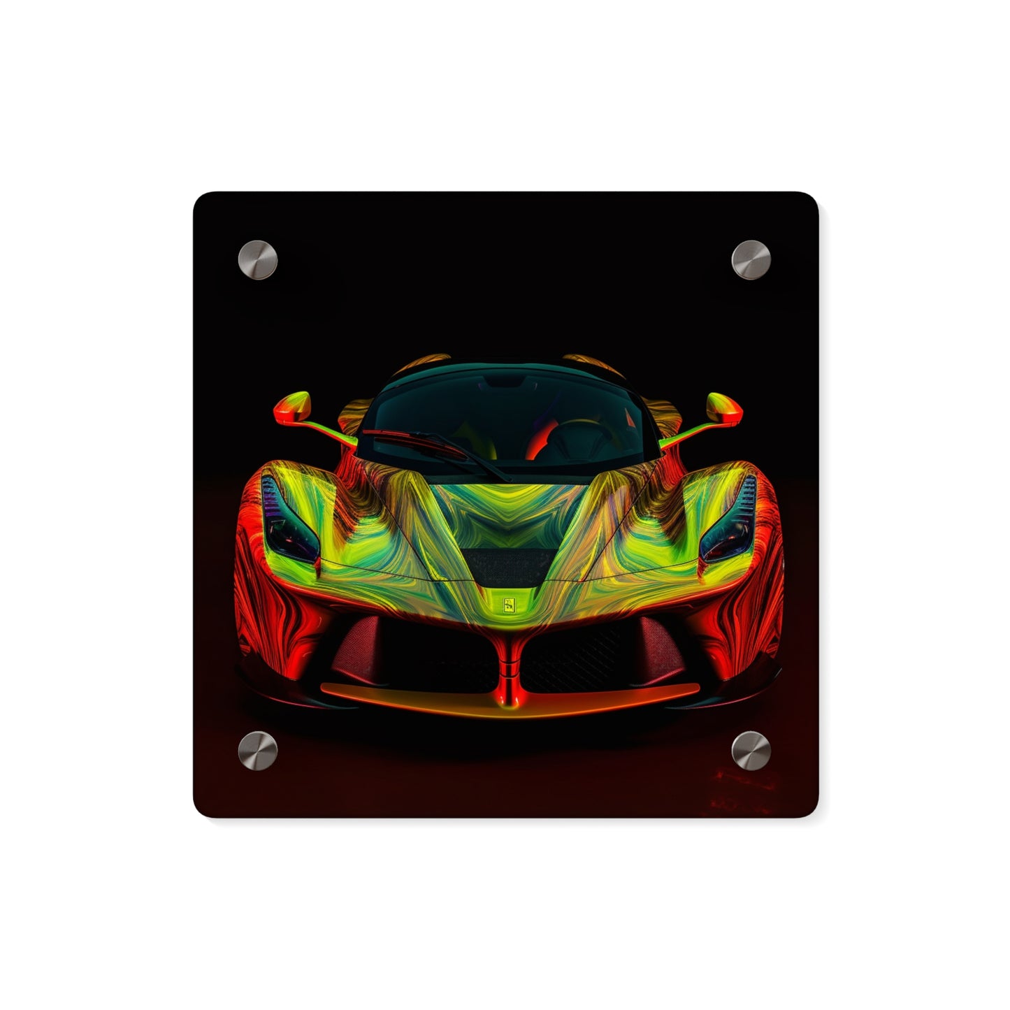 Acrylic Wall Art Panels Ferrari Neon 1