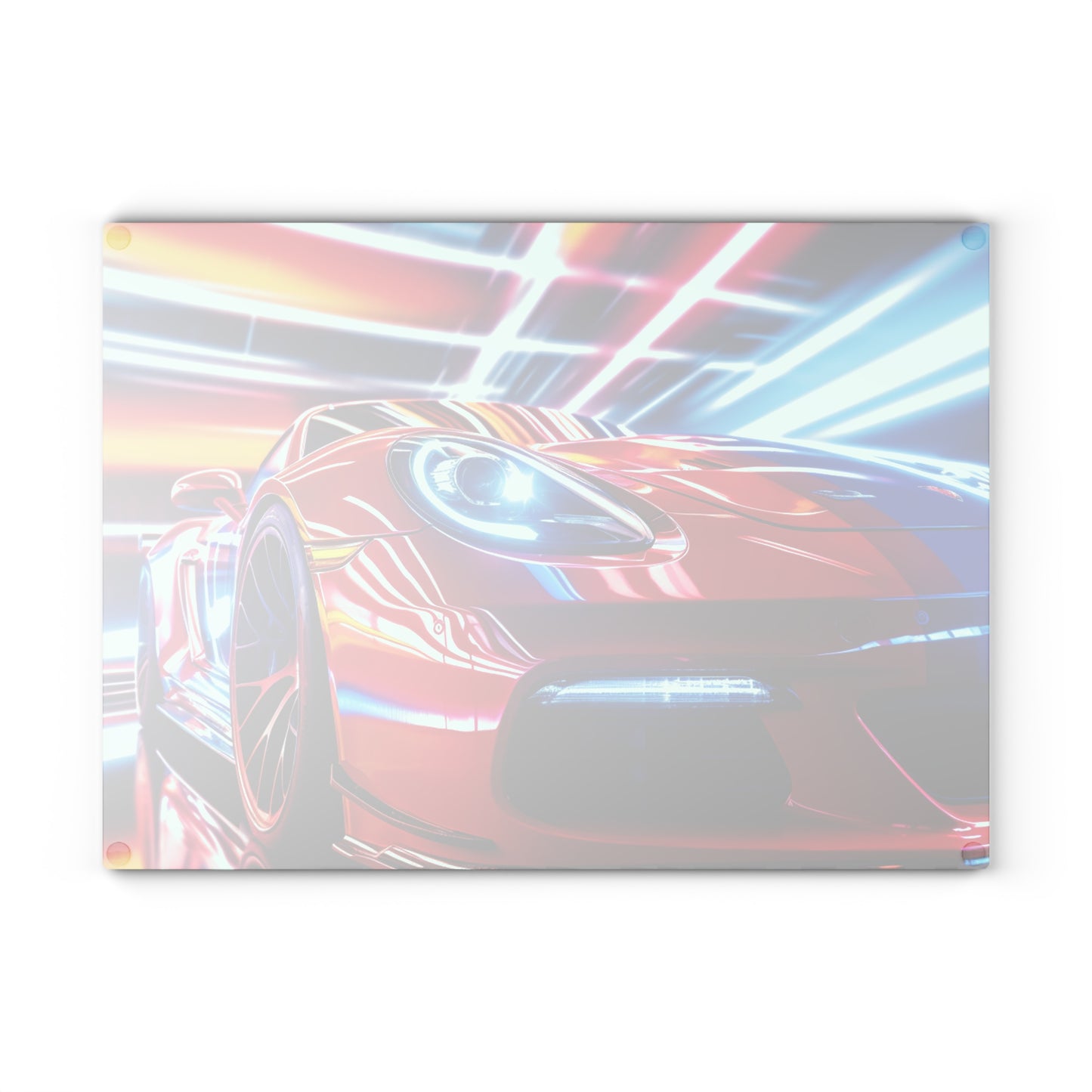 Glass Cutting Board Macro Flag Ferrari 1