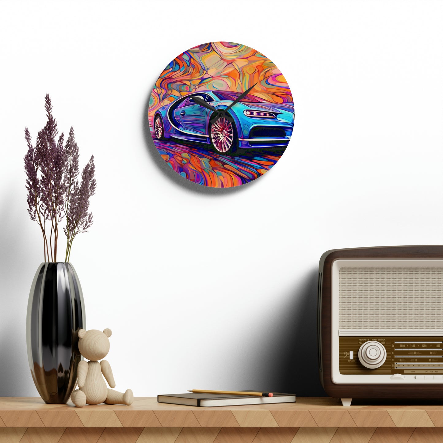 Acrylic Wall Clock Bugatti Abstract Concept 3