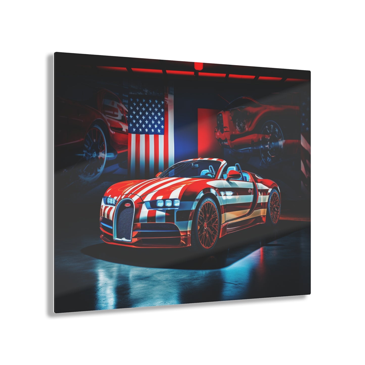 Acrylic Prints Macro Bugatti American Flag 2