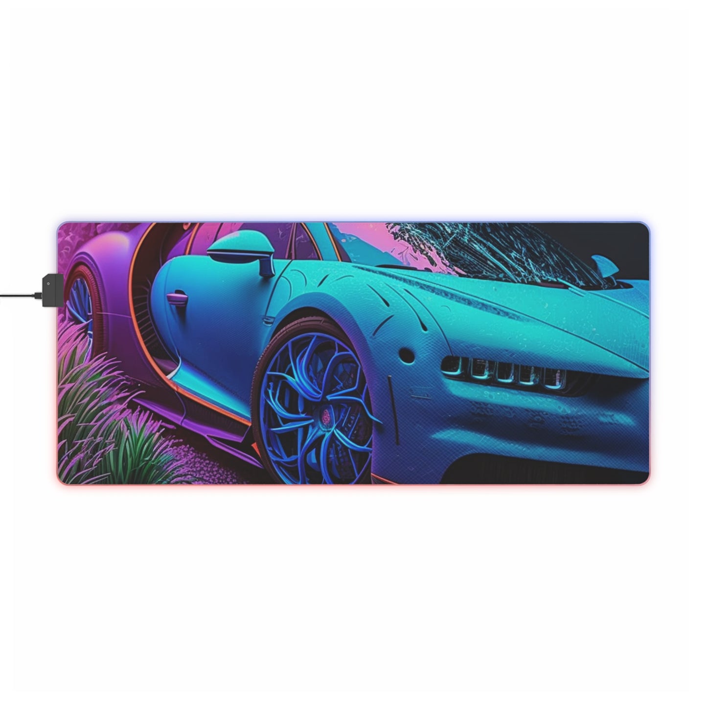 LED Gaming Mouse Pad Bugatti Neon Chiron 2