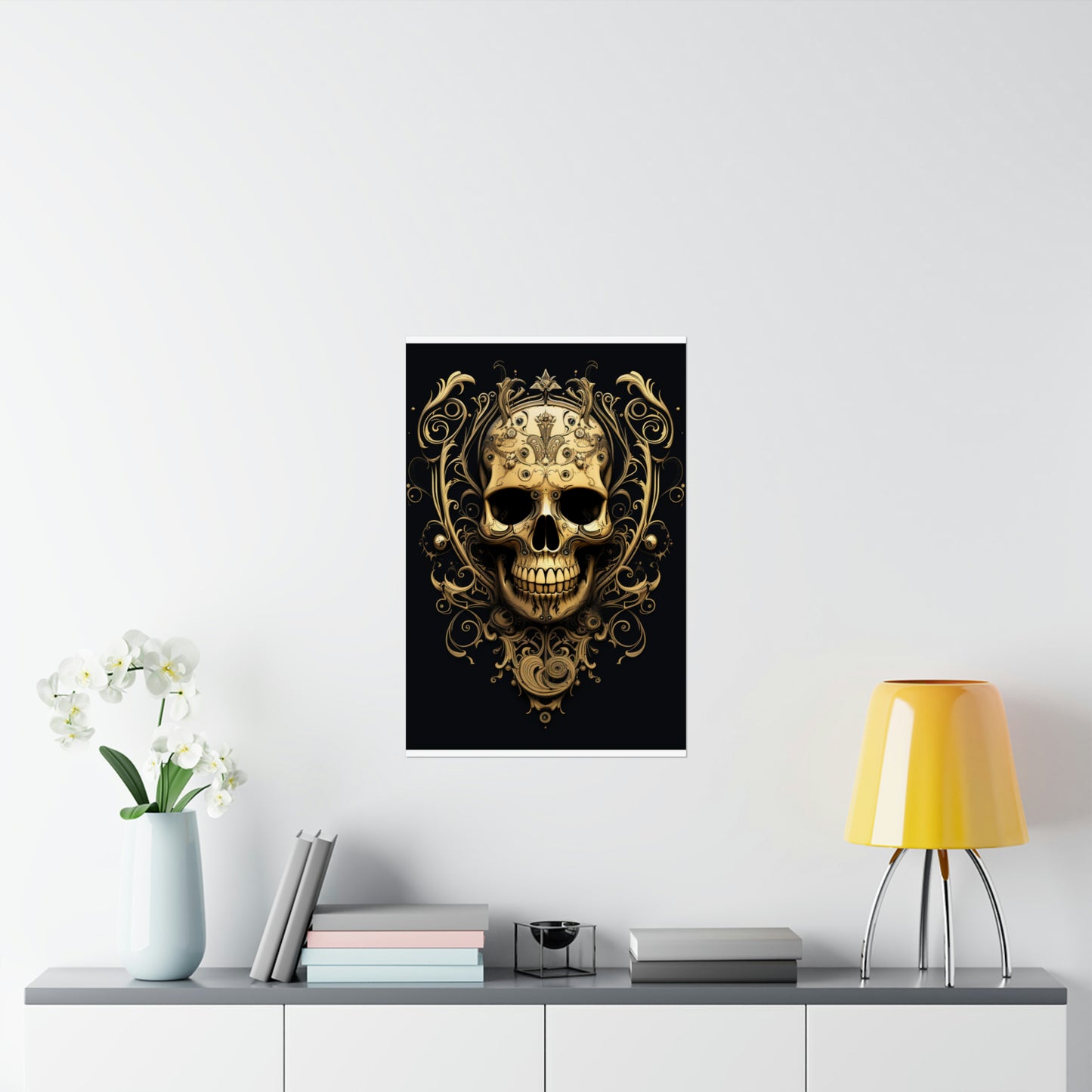 Premium Matte Vertical Posters Skull Treble Clef 3