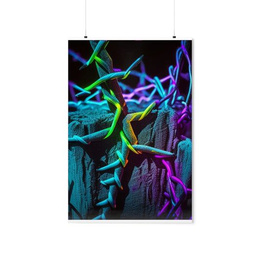 Premium Matte Vertical Posters Macro Neon Barbs 3