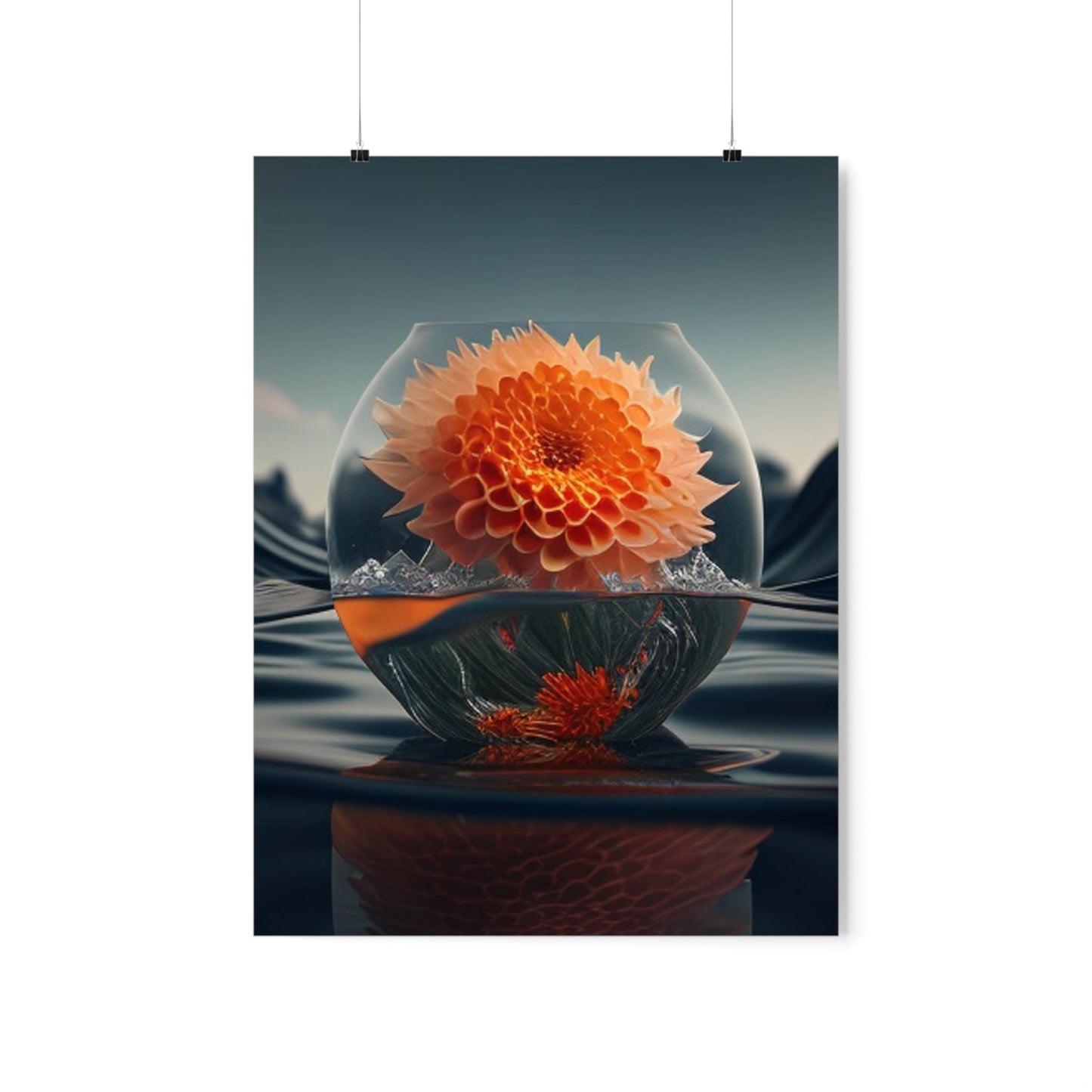 Premium Matte Vertical Posters Dahlia Orange 3