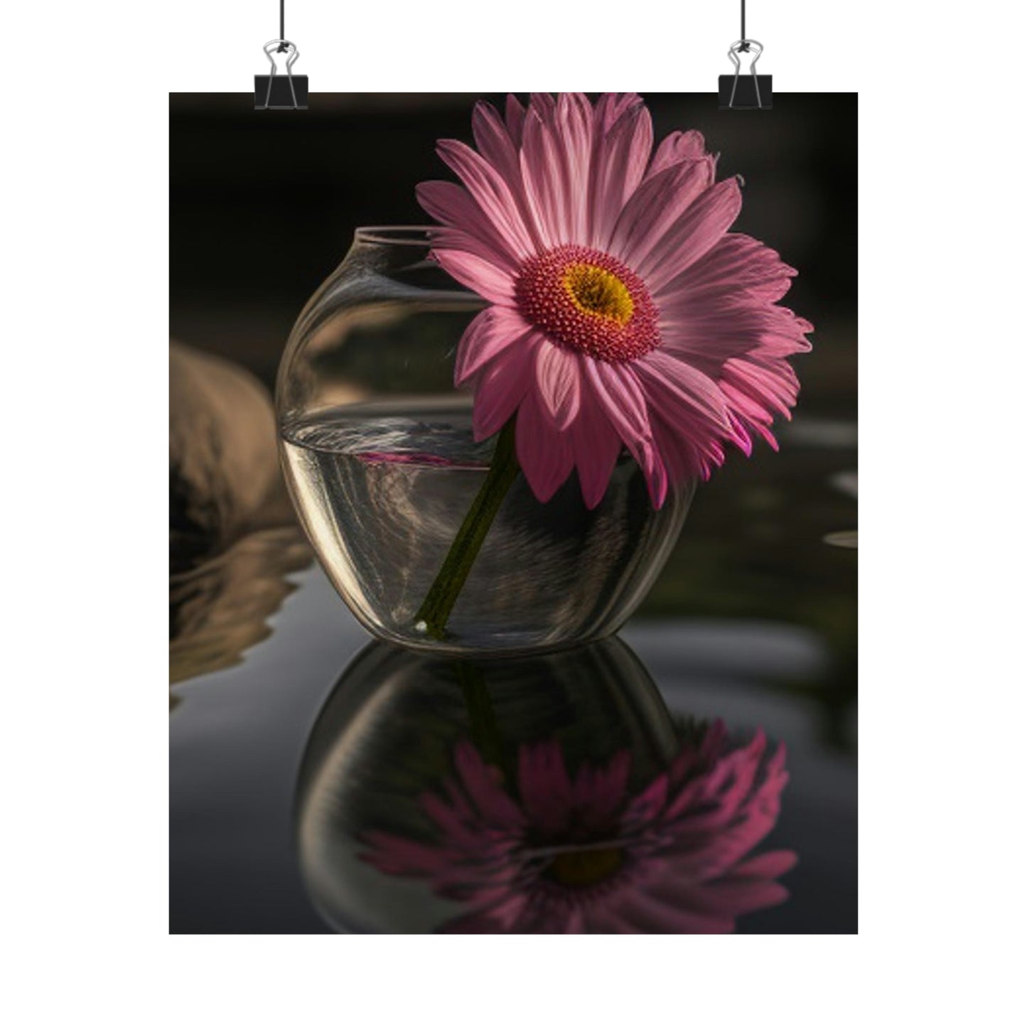 Premium Matte Vertical Posters Pink Daisy 2