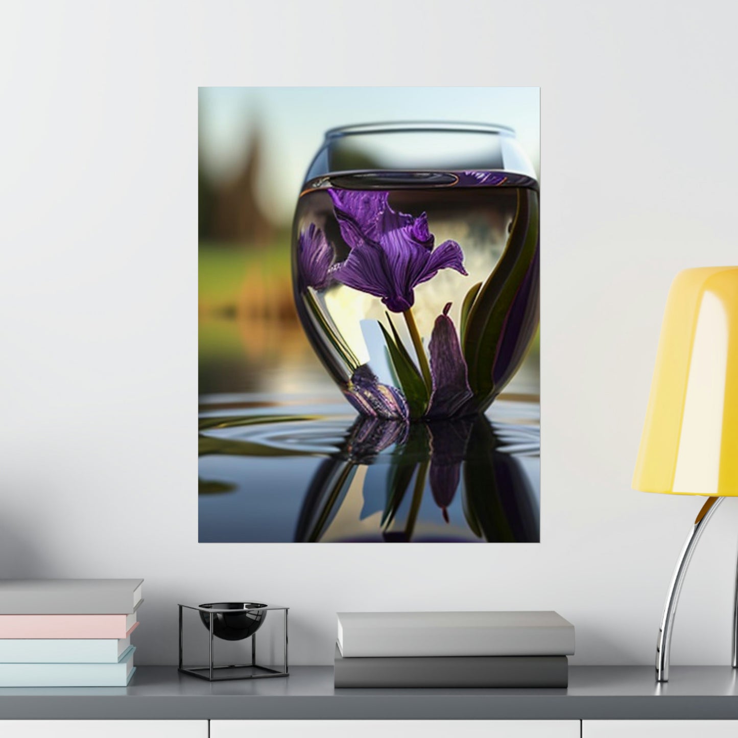 Premium Matte Vertical Posters Purple Iris in a vase 3