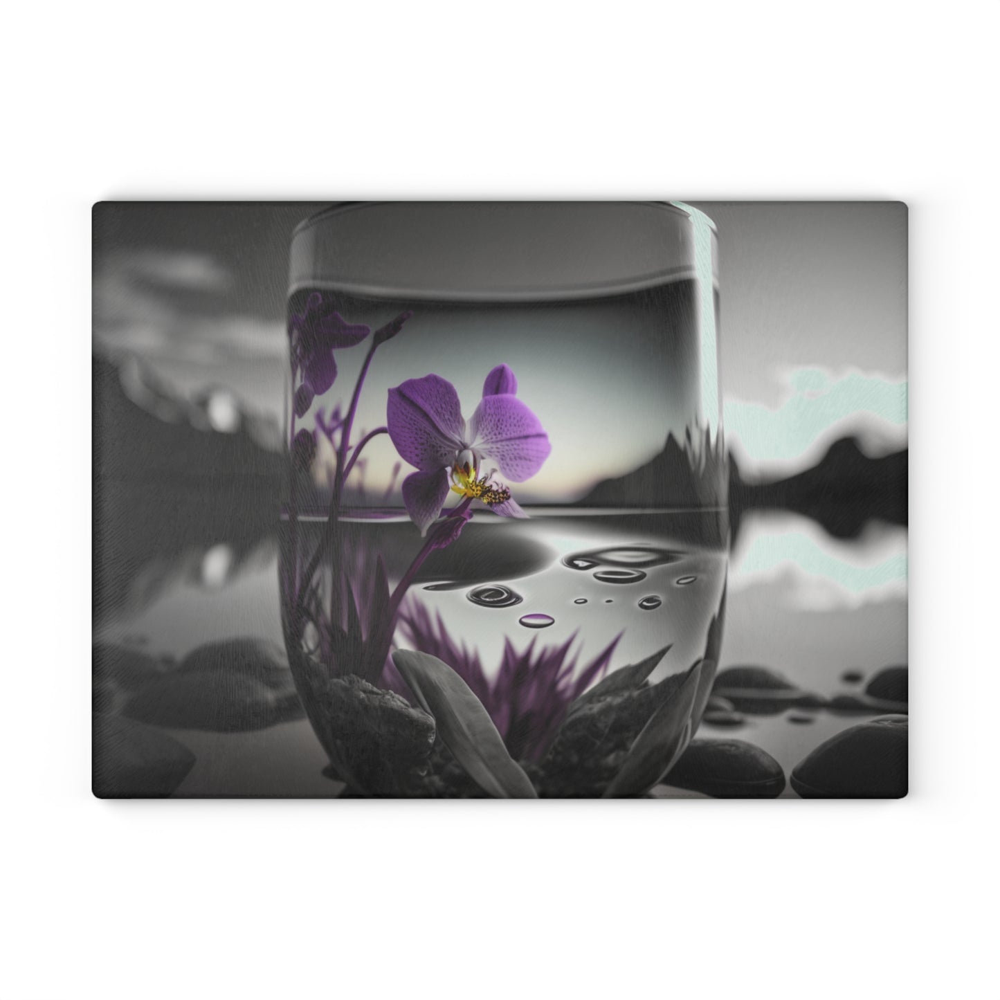 Glass Cutting Board Purple Orchid Glass vase 2