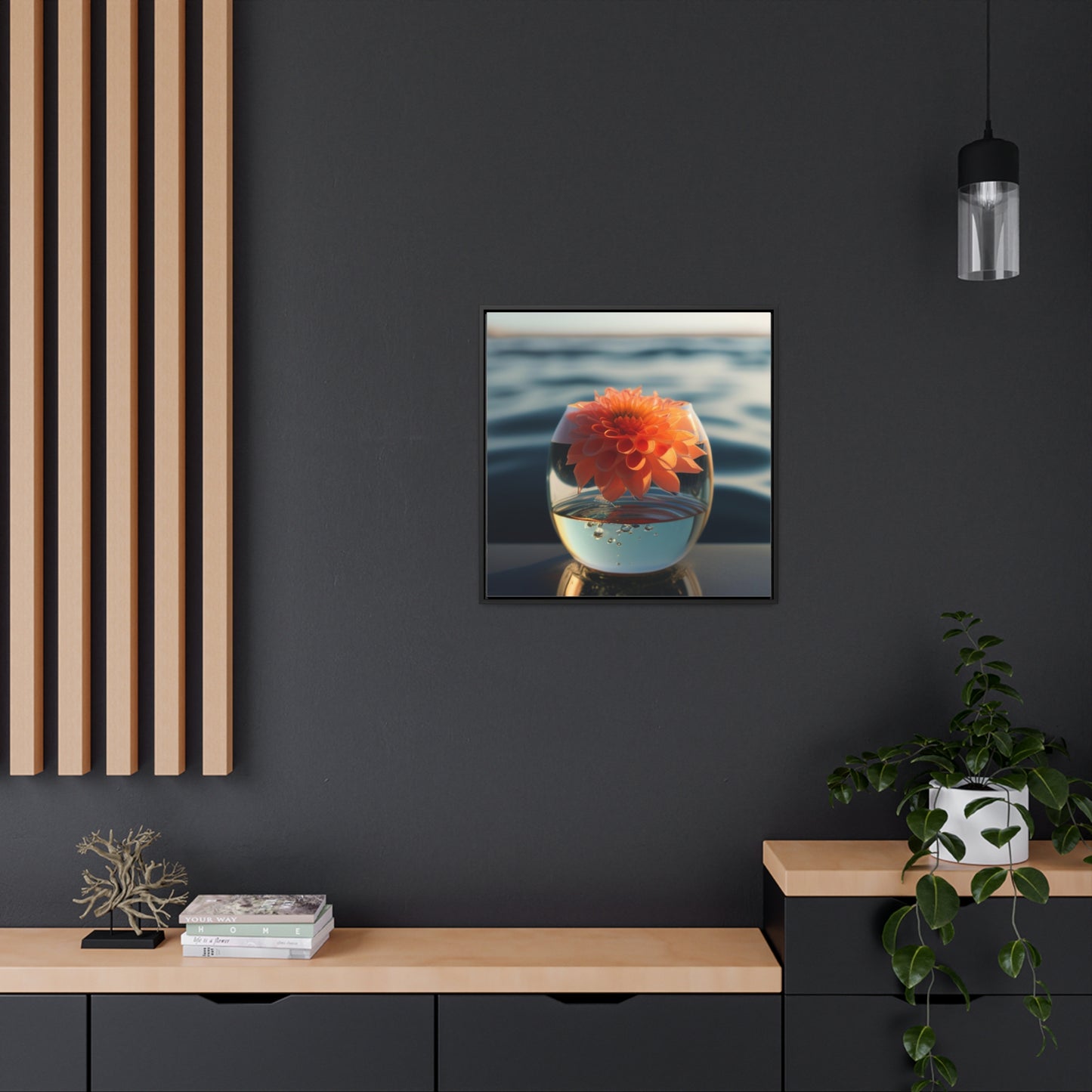 Gallery Canvas Wraps, Square Frame Dahlia Orange 2