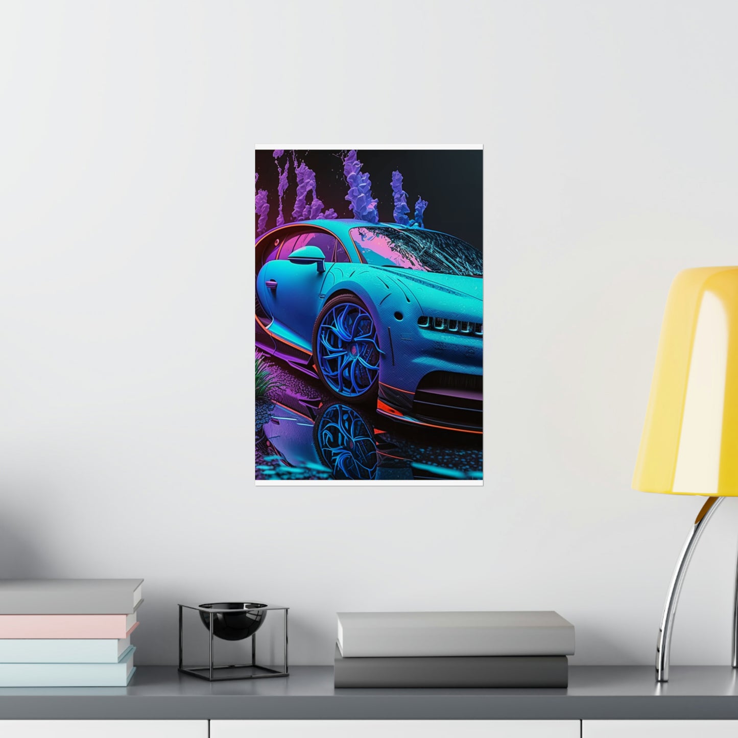 Premium Matte Vertical Posters Bugatti Neon Chiron 2