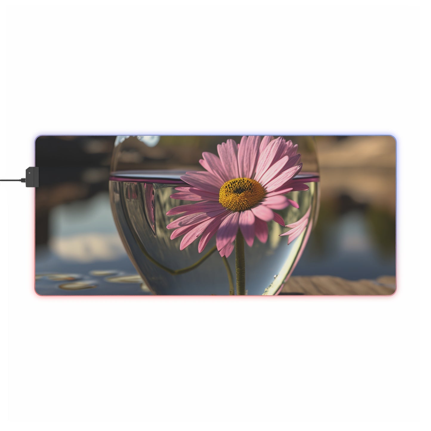 LED Gaming Mouse Pad Daisy in a vase 1