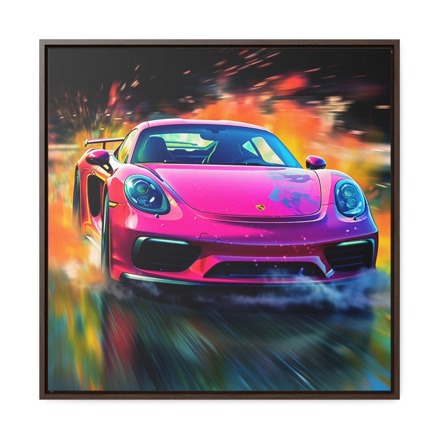 Gallery Canvas Wraps, Square Frame Pink Porsche water fusion 4