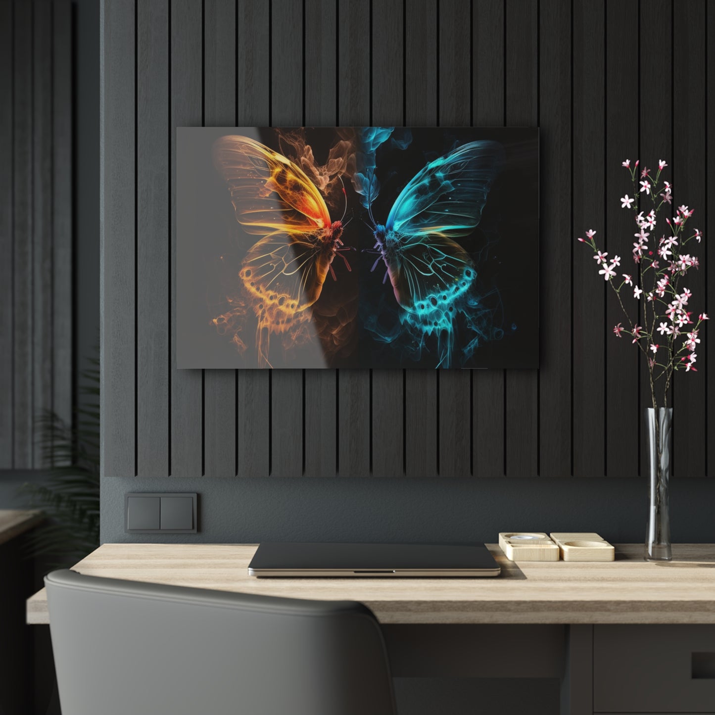 Acrylic Prints Kiss Neon Butterfly 8