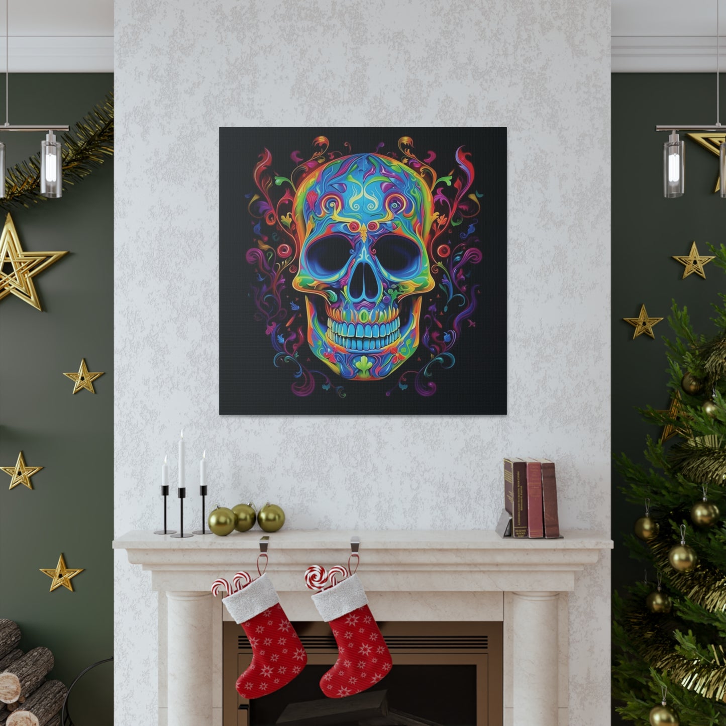 Canvas Gallery Wraps Macro Skull Color 4