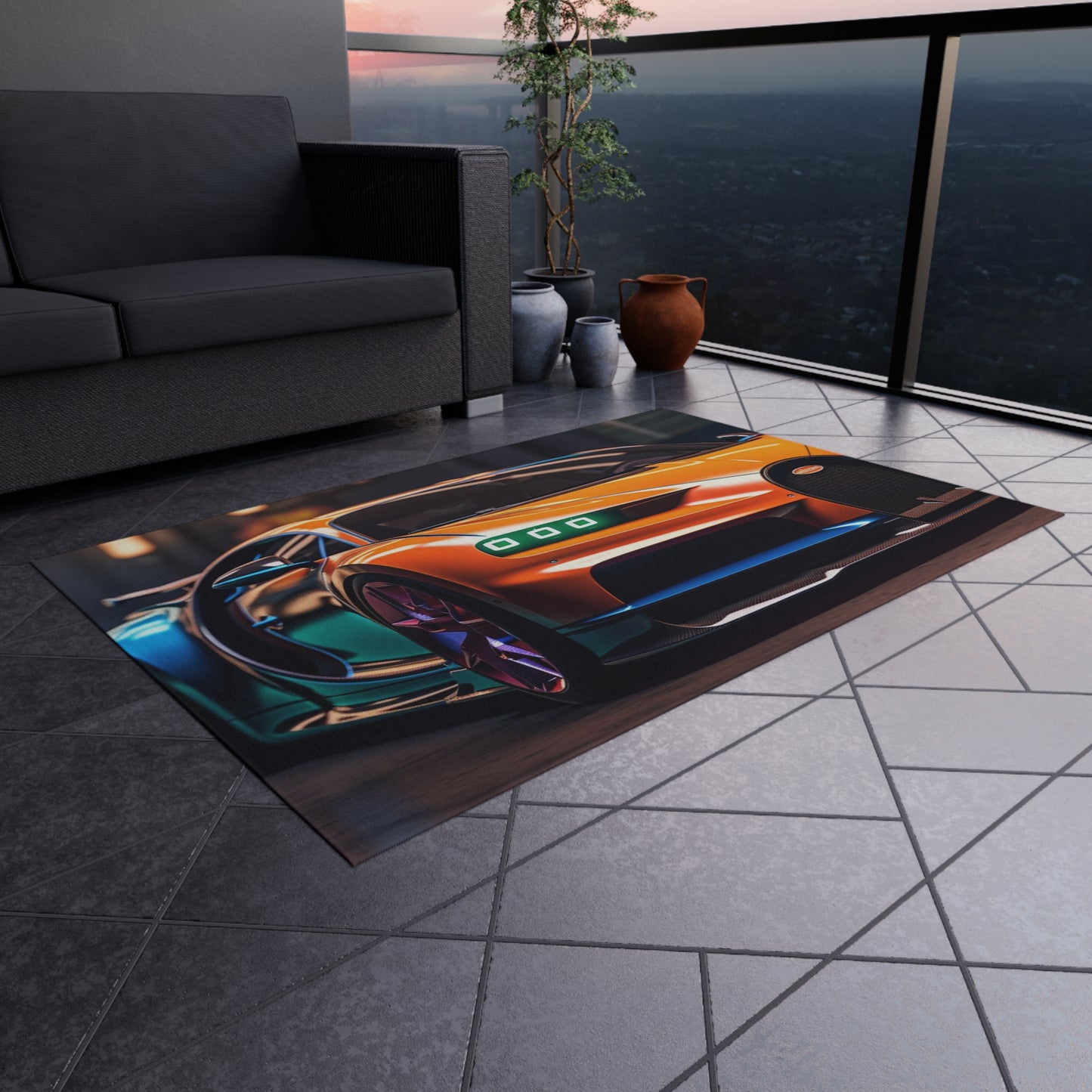 Outdoor Rug  Hyper Bugatti Neon Chiron 1