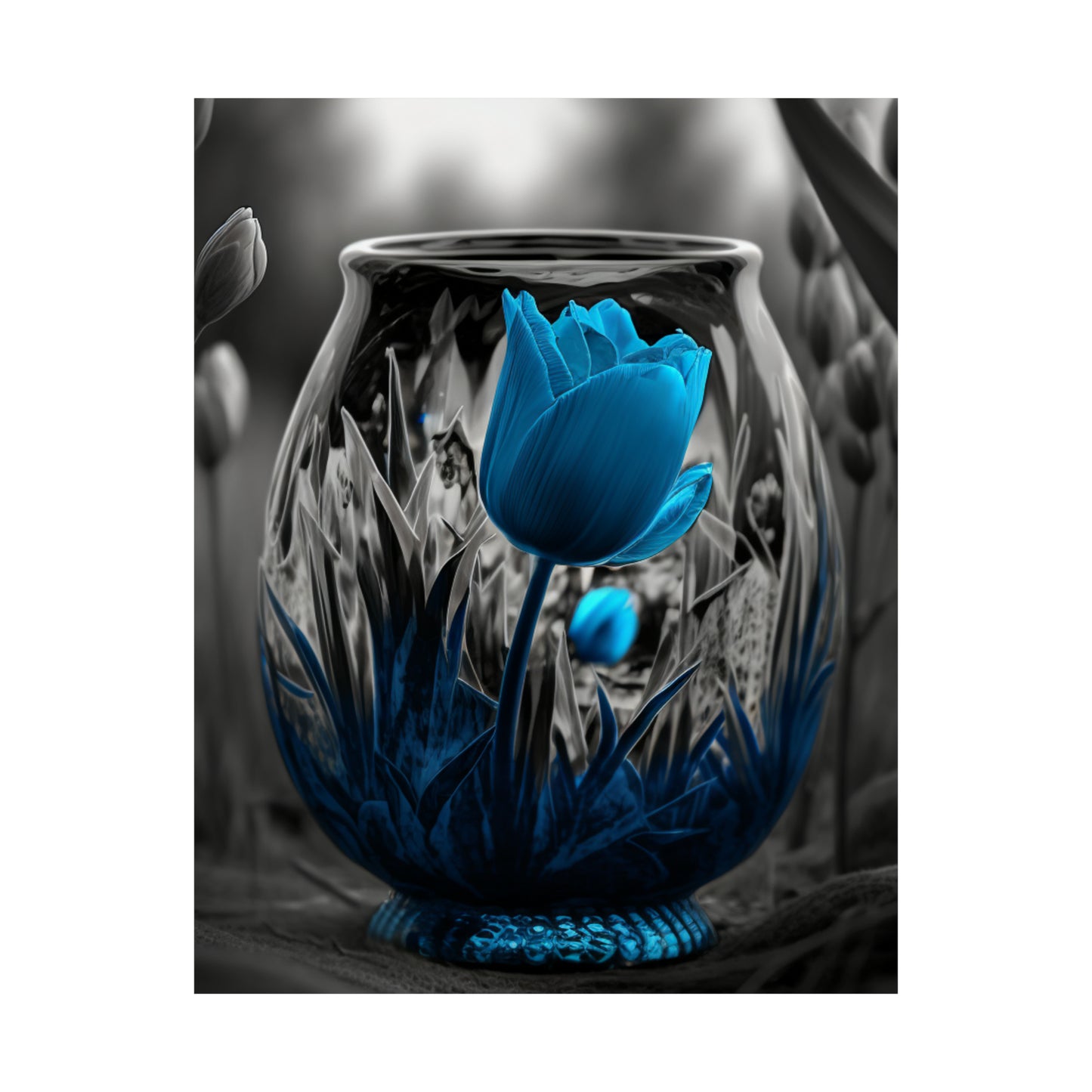 Premium Matte Vertical Posters Tulip Blue 6