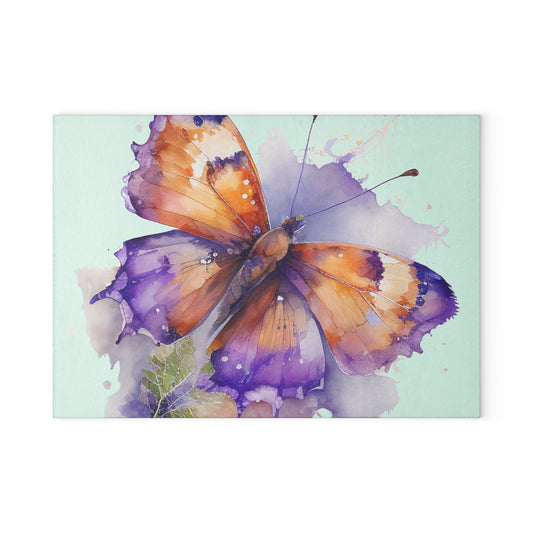 Glass Cutting Board MerlinRose Watercolor Butterfly 2