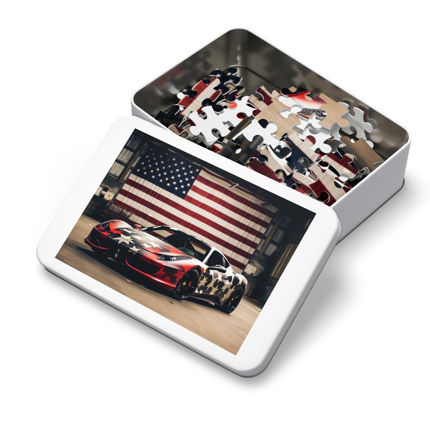 Jigsaw Puzzle (30, 110, 252, 500,1000-Piece) American Flag Farrari 1