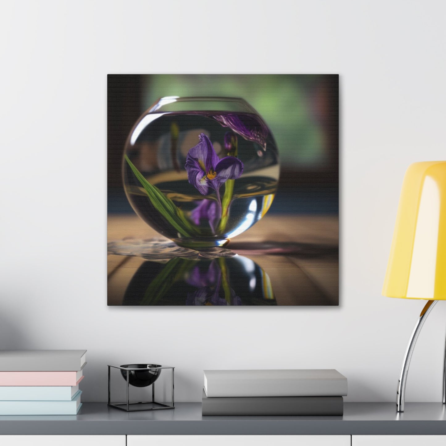 Canvas Gallery Wraps Purple Iris in a vase 1