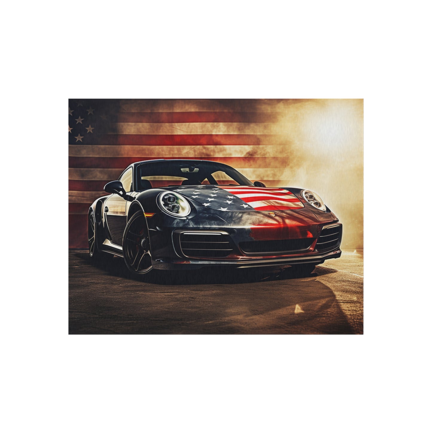 Outdoor Rug  Abstract American Flag Background Porsche 1