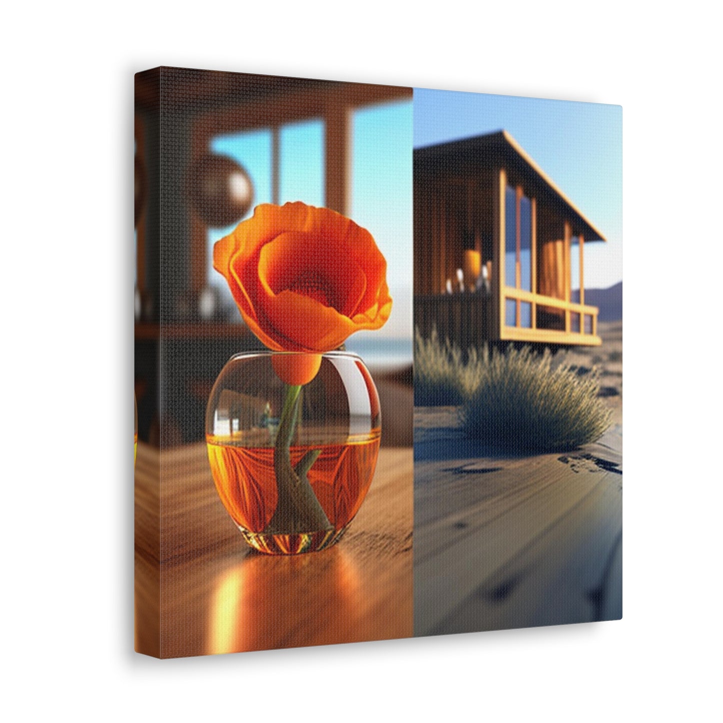 Canvas Gallery Wraps Poppy in a Glass Vase 3