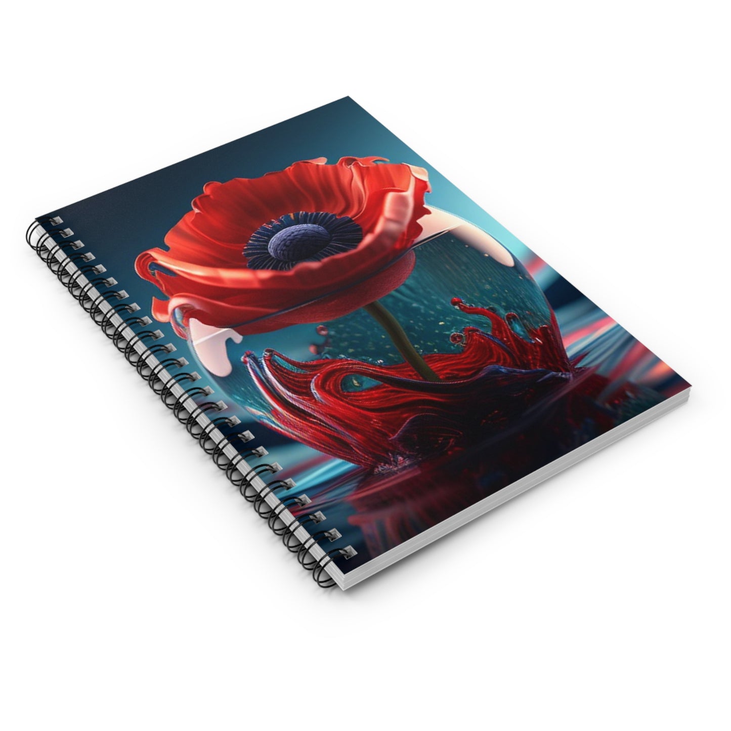 Spiral Notebook - Ruled Line Red Anemone in a Vase 2