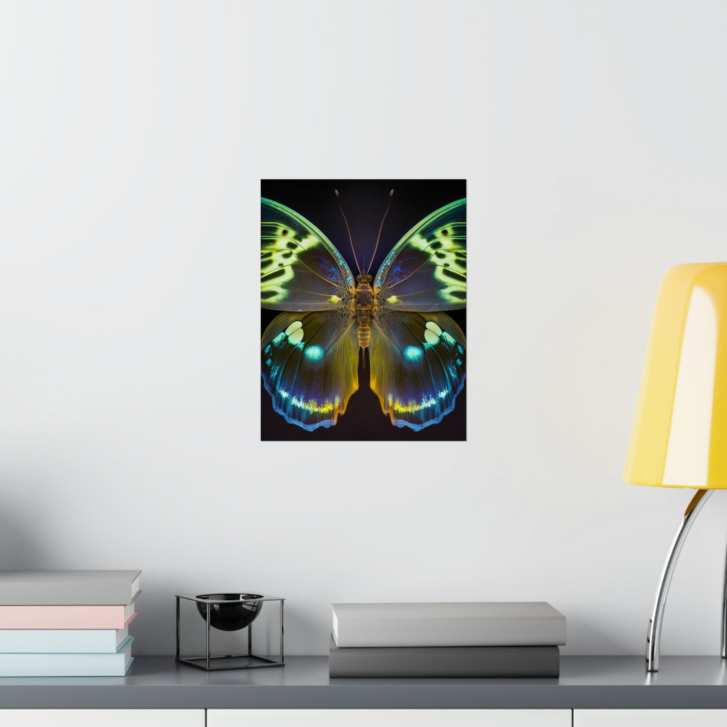 Premium Matte Vertical Posters Neon Hue Butterfly 1