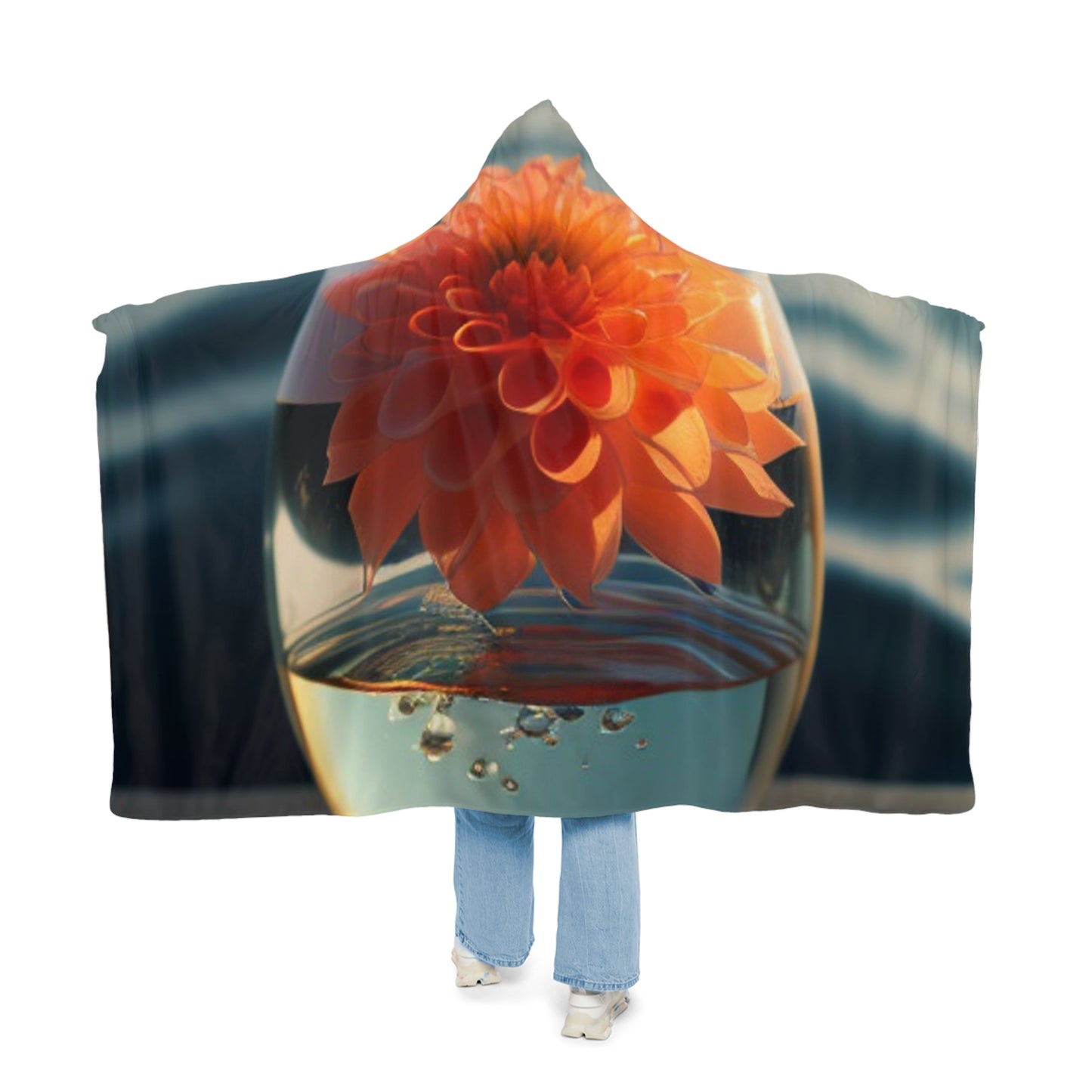 Snuggle Hooded Blanket Dahlia Orange 2