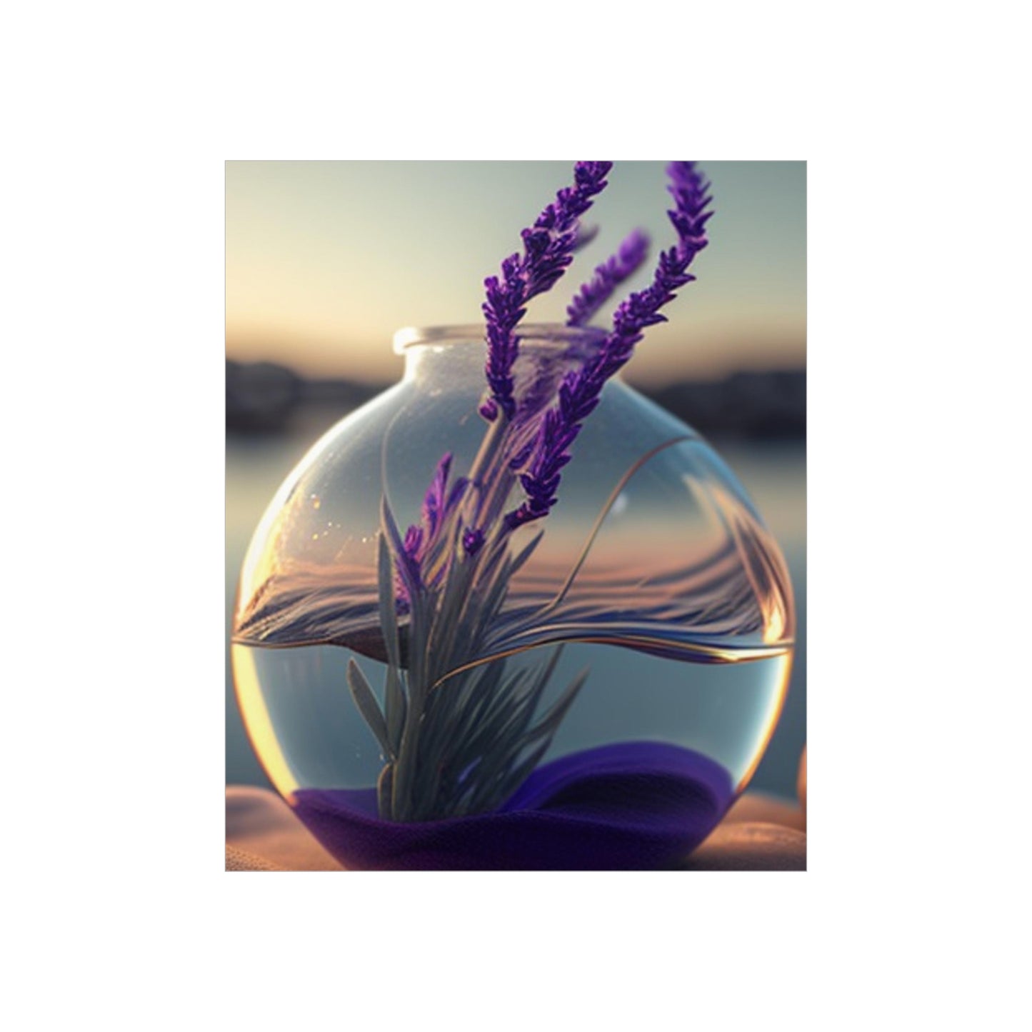 Premium Matte Vertical Posters Lavender in a vase 3