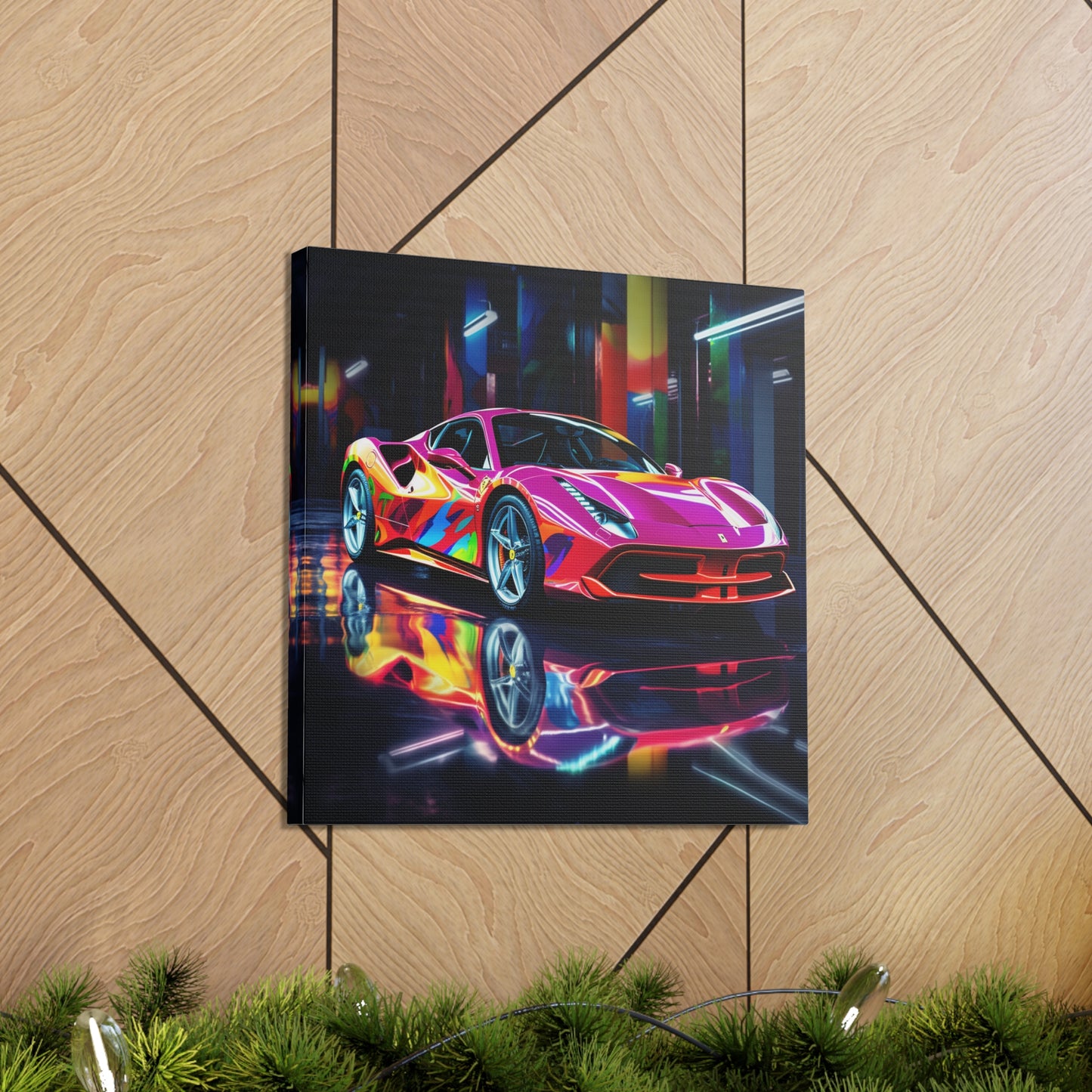 Canvas Gallery Wraps Pink Macro Ferrari 1