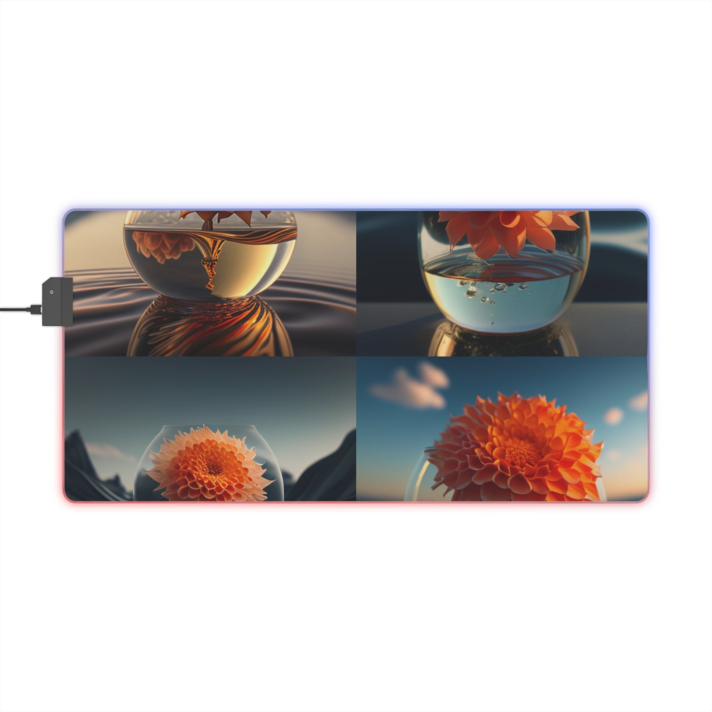 LED Gaming Mouse Pad Dahlia Orange 5