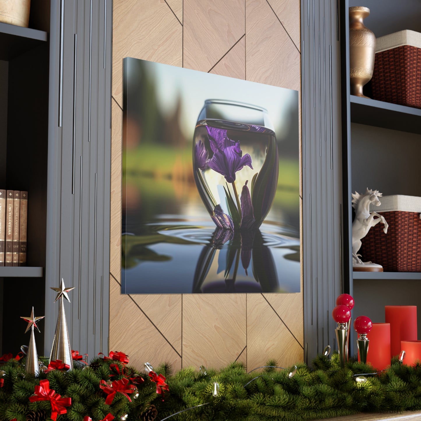 Canvas Gallery Wraps Purple Iris in a vase 3