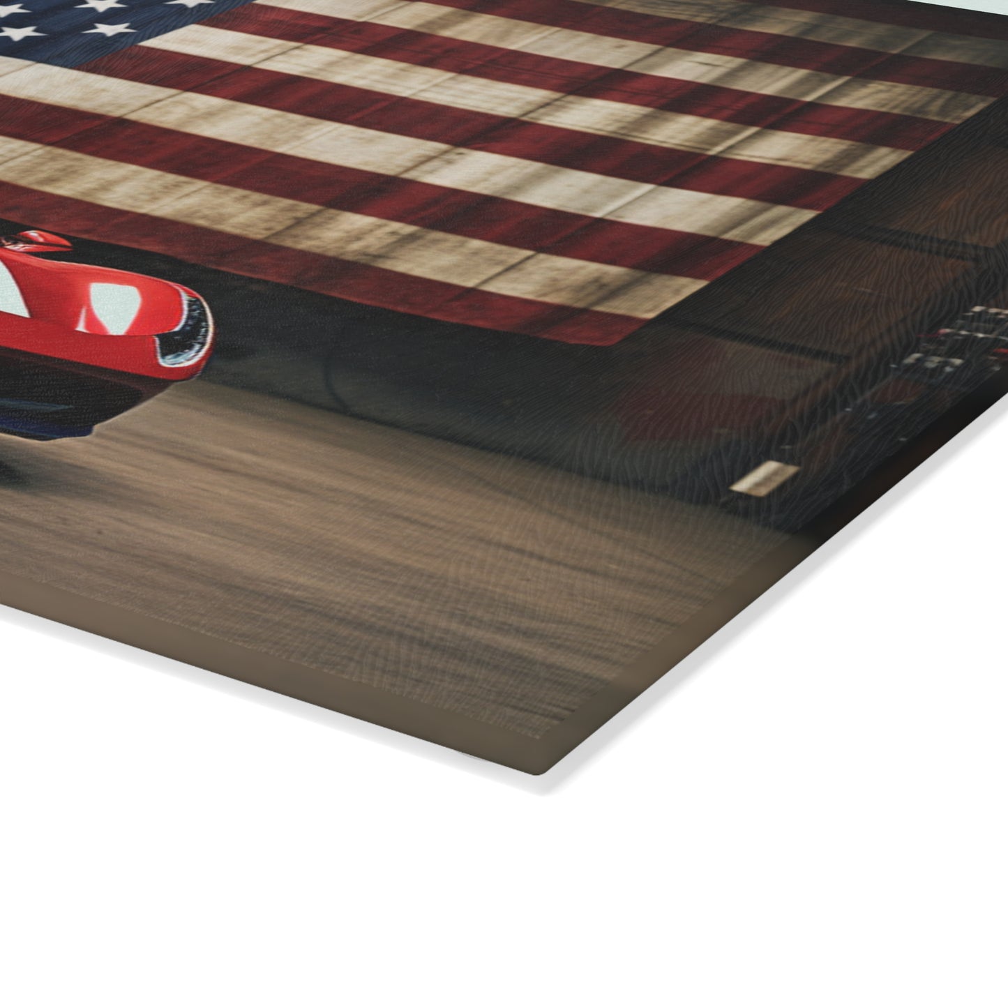 Glass Cutting Board American Flag Farrari 4