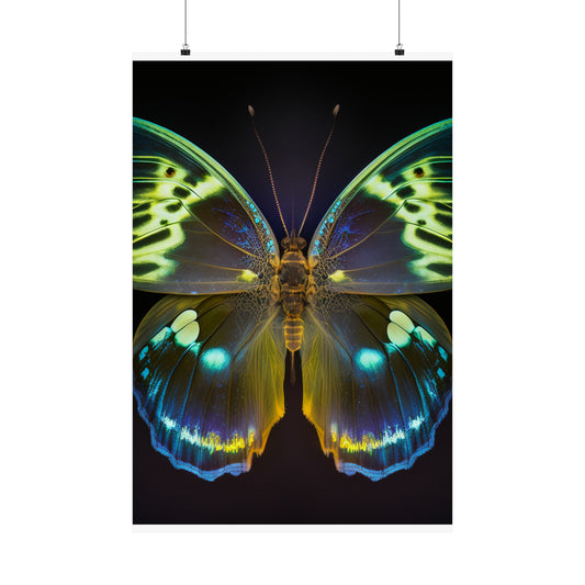 Premium Matte Vertical Posters Neon Hue Butterfly 1