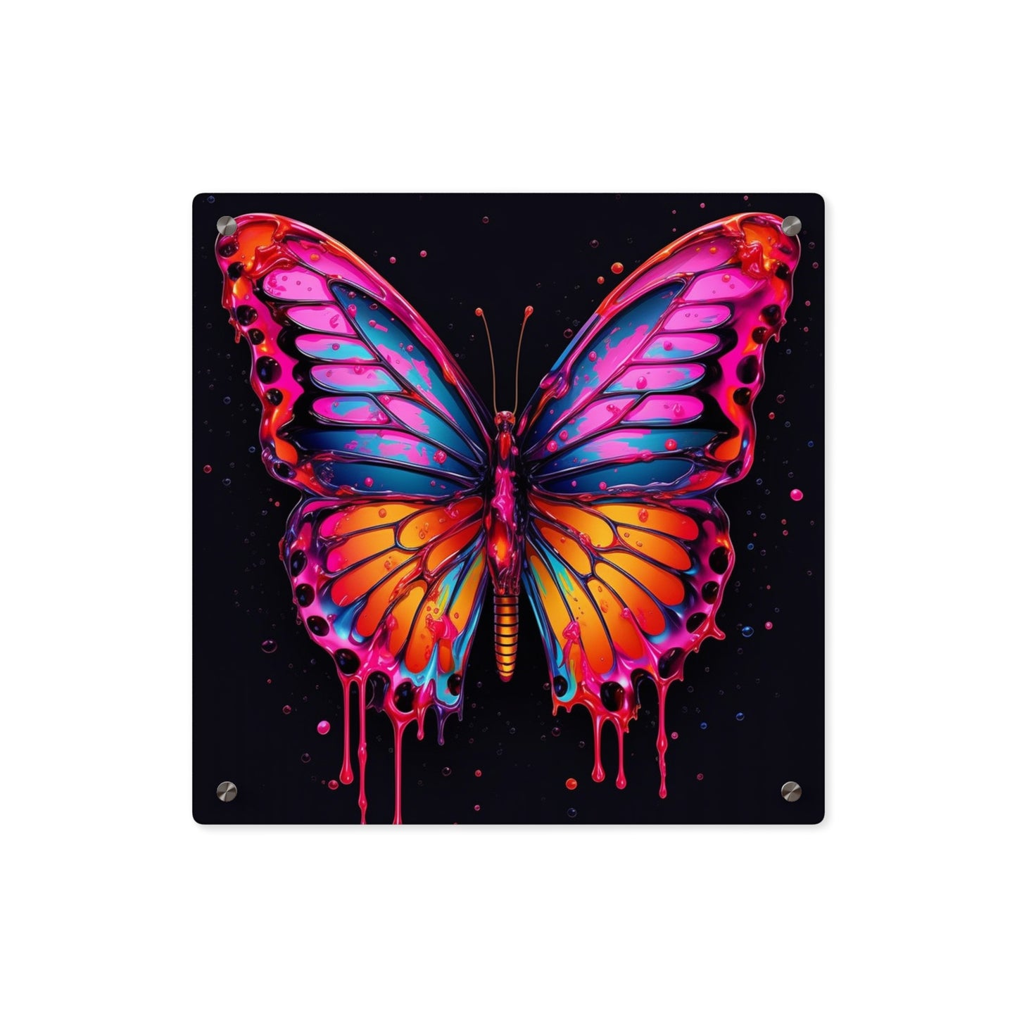 Acrylic Wall Art Panels Pink Butterfly Flair 1