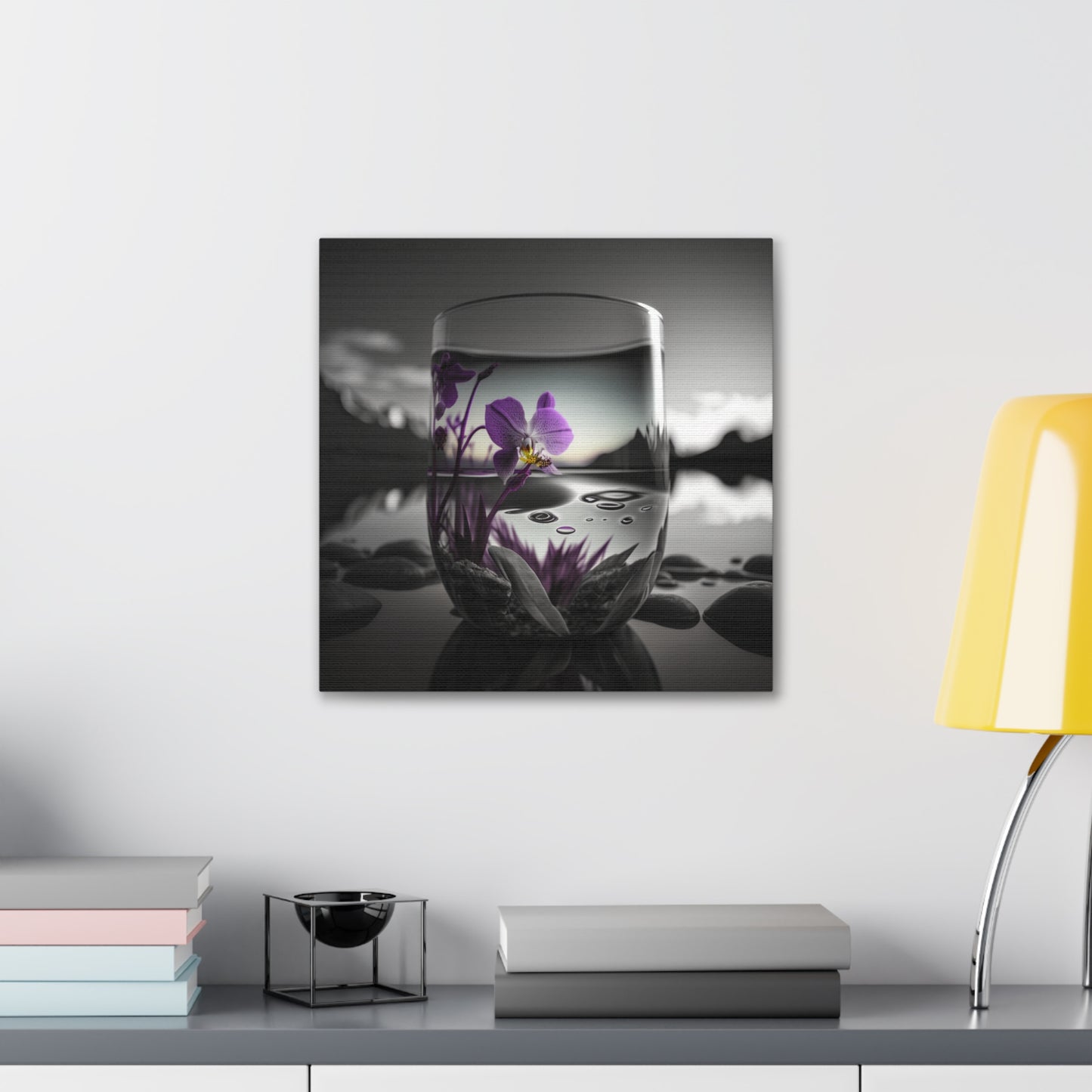 Canvas Gallery Wraps Purple Orchid Glass vase 2