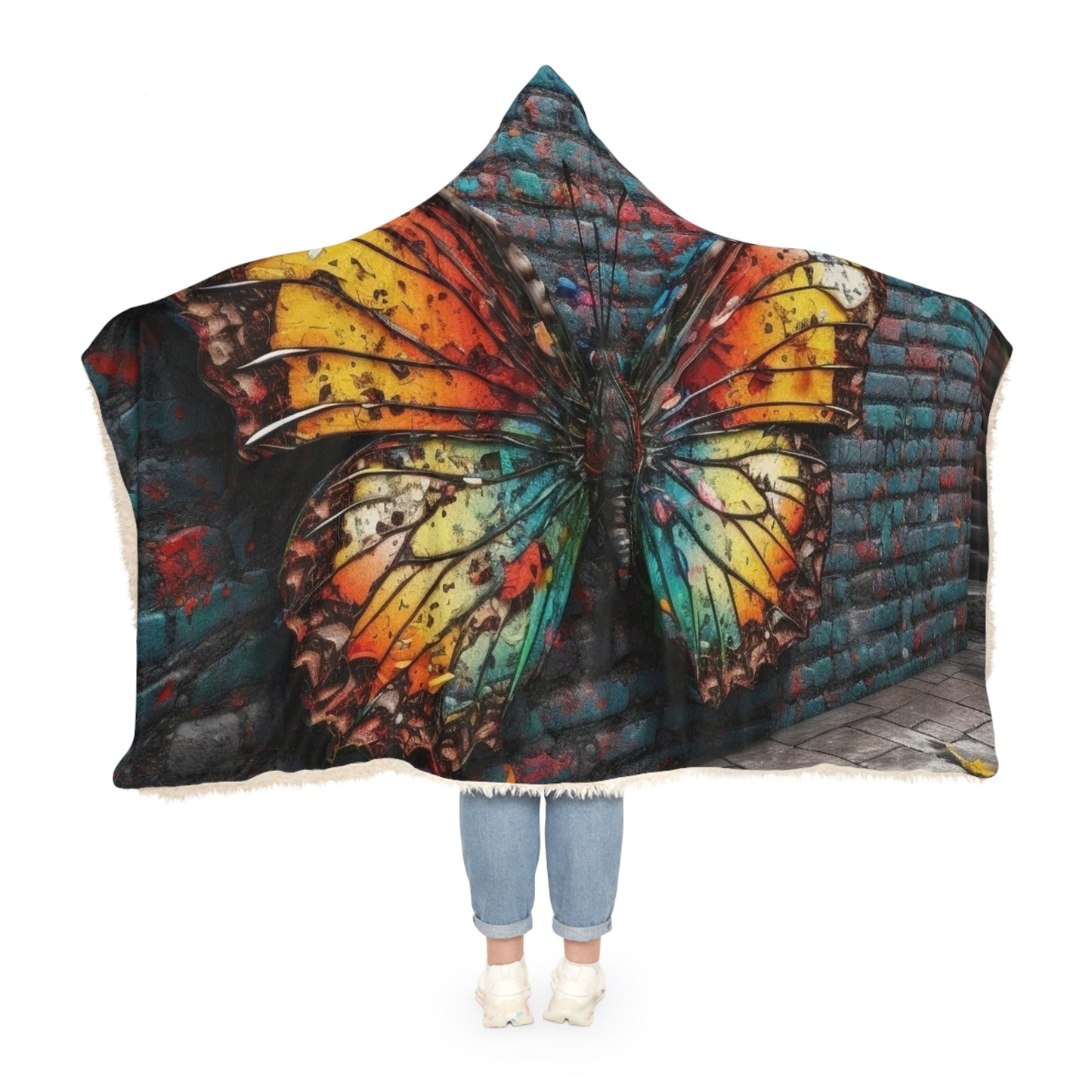 Snuggle Hooded Blanket Liquid Street Butterfly 2