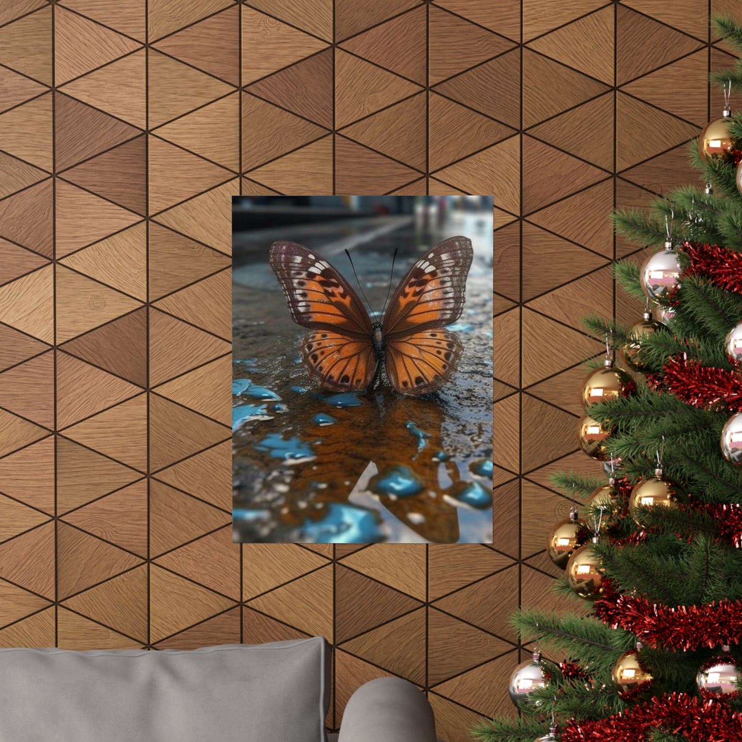 Premium Matte Vertical Posters Water Butterfly Street 2