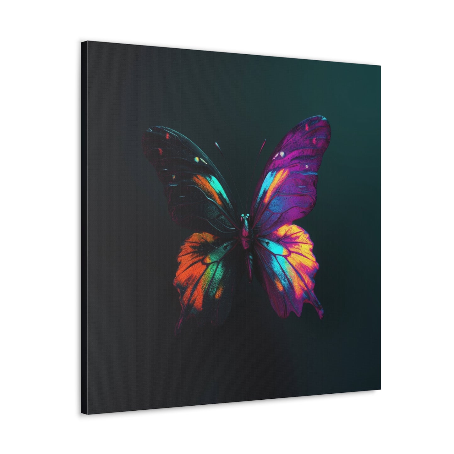 Canvas Gallery Wraps Hyper Colorful Butterfly Purple 3